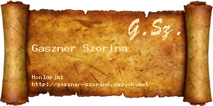 Gaszner Szorina névjegykártya